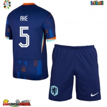 Camisa de Futebol Holanda Nathan Ake #5 Equipamento Secundário Infantil Europeu 2024 Manga Curta (+ Calças curtas)